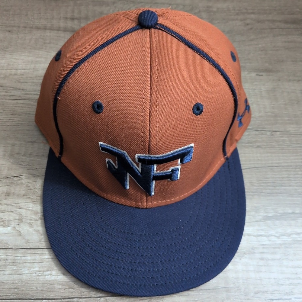 Under Armour North Forsyth Raiders Fitted Cap Hat Sz 7 5/8 UA514 Orange/Navy